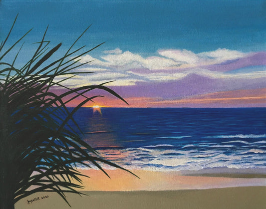 Sinking Sun. Art Print on gallery wrap canvas