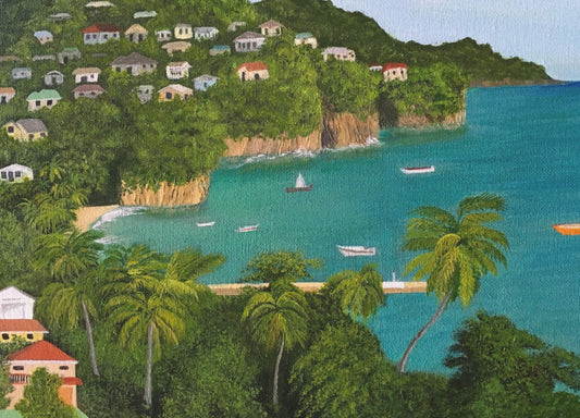 Island Bay. Painting Print on canvas.