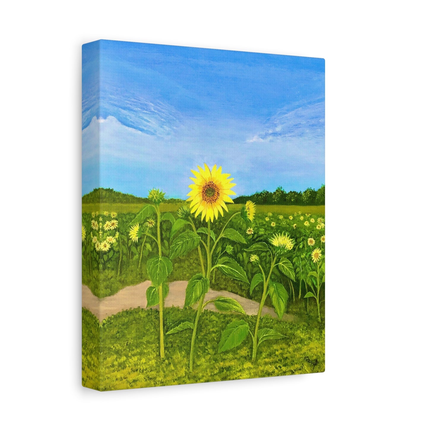 The Resilient Sunflower. Painting Print on canvas
