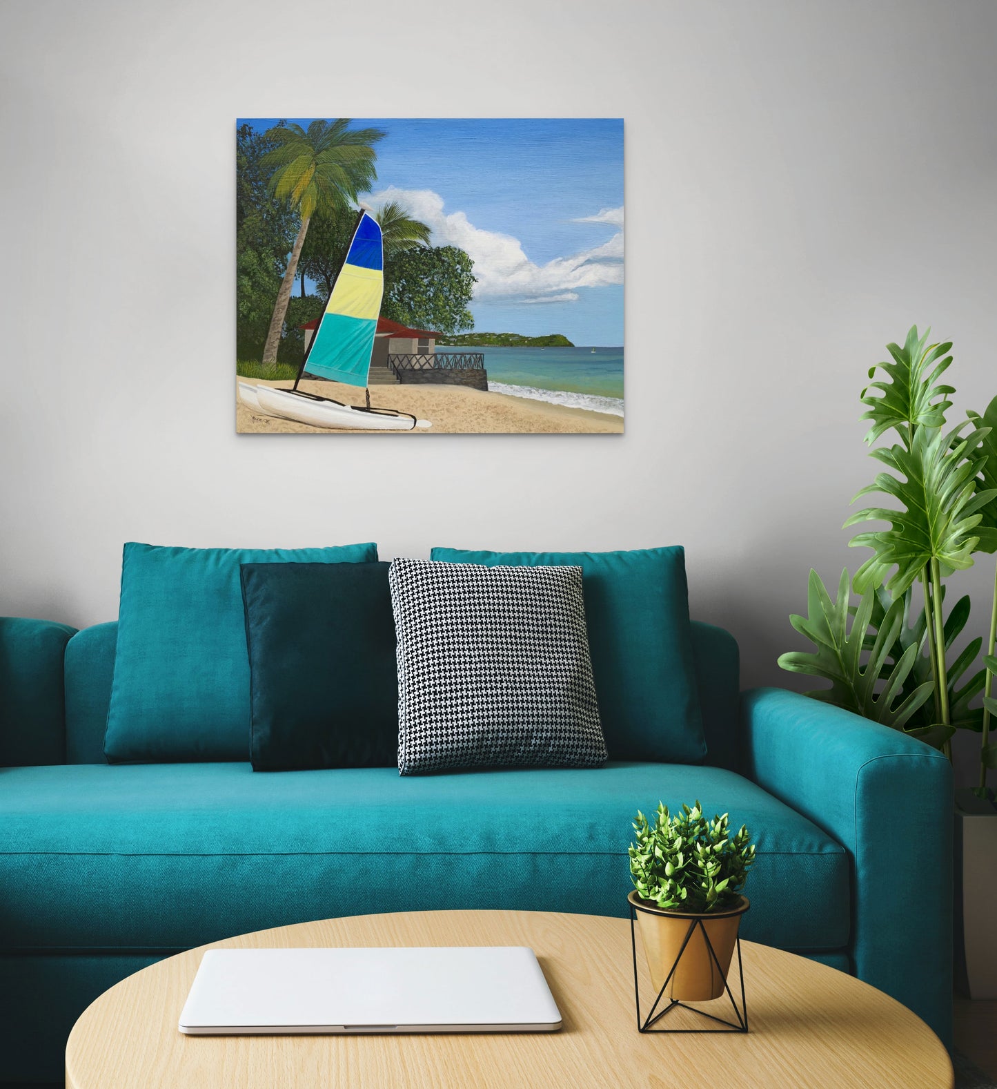Tropical Haven.  Painting Print on canvas.