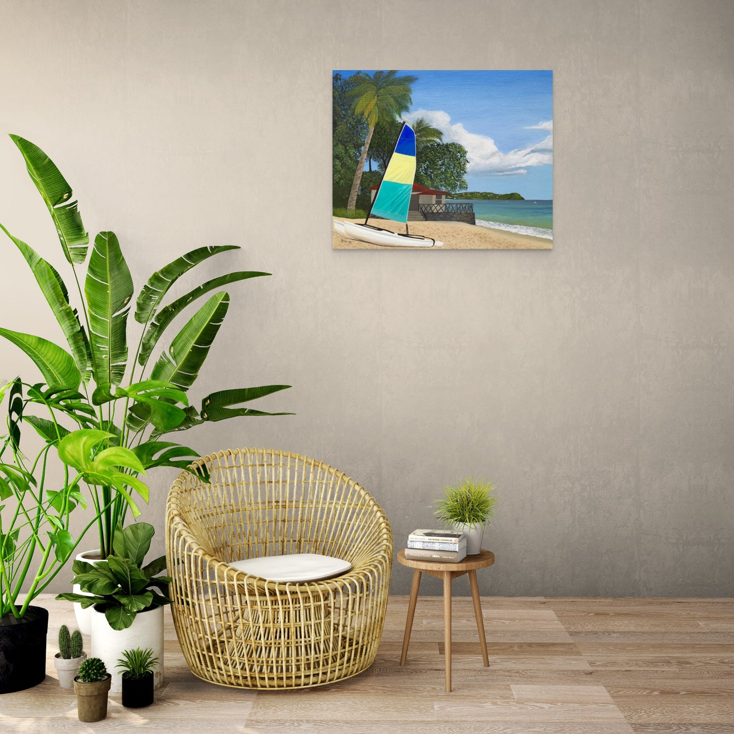 Tropical Haven.  Painting Print on canvas.